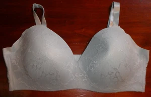 Ashley Stewart T Shirt Bra Blue Lace RN 147502 42DD Underwire Full Coverage - Picture 1 of 8