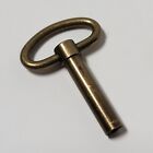 Vintage Brass Winding Key Approx 1 3/8" Long With 3mm Threaded Bit 