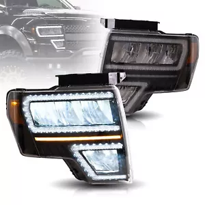 VLAND Full LED Headlights For 2009-2014 Ford F150 Raptor Projector DRL Tube lamp - Picture 1 of 12