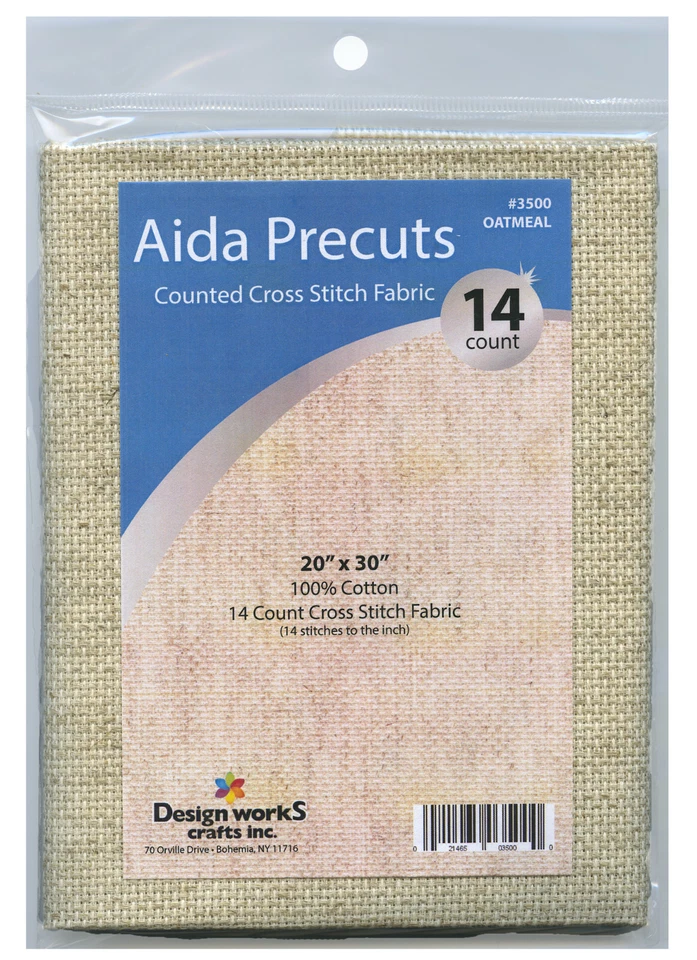 Design Works Gold Quality Aida 14 Count 20"x30" Oatmeal 021465035000