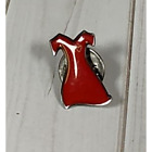 Red Dress Heart Pin for a Hat, Lapel, Apron, Lanyard, Jacket or Backpack