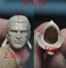 1:12 DIY The Witcher Geralt Soldier Head Sculpt Carved F 6'' Soldier Figure Body