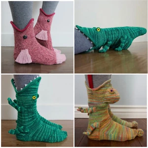 New Creativity Design Knitted Alligator Socks Shark Socks Floor Warm Sock aldult - Picture 1 of 10