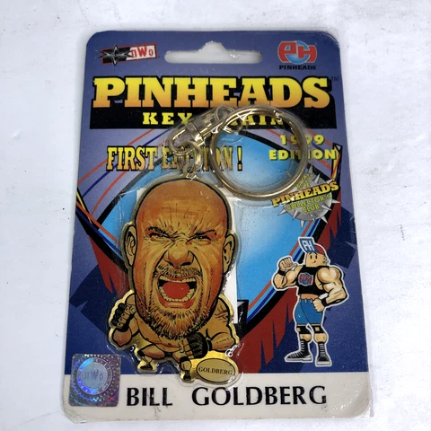 Pinheads Key Chain - 1st Edition 1999 - Bill Goldberg - Wrestler New Sealed Rare Cover