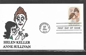 USA HAND PAINTED KELLER SULLIVAN 1980 RICH ELLIS ANIMATED FDC + CACHET - Picture 1 of 1