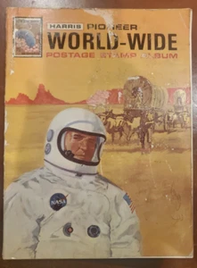1970 Harris Pioneer World-Wide Postage Stamp Album with stamps Included - Picture 1 of 4