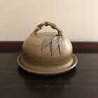 Handcrafted Pottery Butter Dome Dish, Beige Stoneware in Matte Glaze