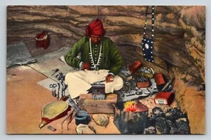 Navajo Indian Silversmith New Mexico Postcard - Picture 1 of 2