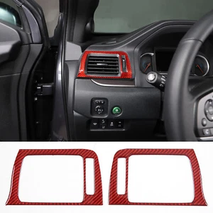 Red Carbon Fiber Center Console Side Vent Frame For Honda Pilot 2015-2019 - Picture 1 of 15