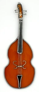 Violincello in vetro colorato strumento musicale prendisole ambra 4 corde con gancio - Foto 1 di 11