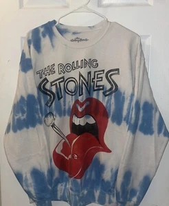 The Rolling Stones Men's Officially Licensed Tie Dye Tongue Logo Rock Sweatshirt - Picture 1 of 4