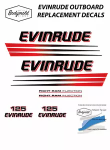EVINRUDE FICHT RAM INJECTION 125hp outboard replacement decals/stickers - Picture 1 of 1