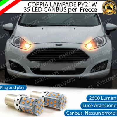 COPPIA LAMPADE PY21W CANBUS 35 LED FORD FIESTA MK6 FRECCE ANTERIORI NO ERROR - Immagine 1 di 4