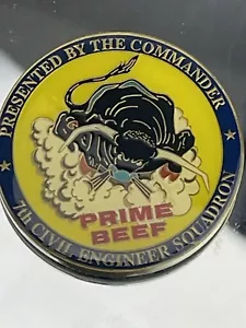 USAF Air Force 7. Bauingenieurgeschwader Prime Beef Texas Challenge Münze - Bild 1 von 3