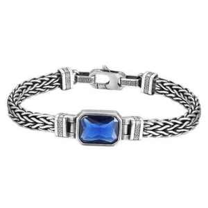 Men's 925 Sterling Silver Bangle Bracelet Woven Bracelet Vintage Bracelets GIFTS - Picture 1 of 13
