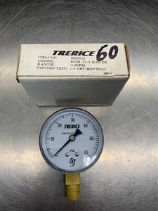Trerice D06912 Pressure Gauge 2.5" 60PSI 1/4" BM - Picture 1 of 1