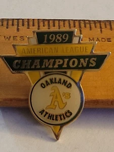 Prendedor de béisbol 1989 Oakland A's American League Champions Peter David - Imagen 1 de 5