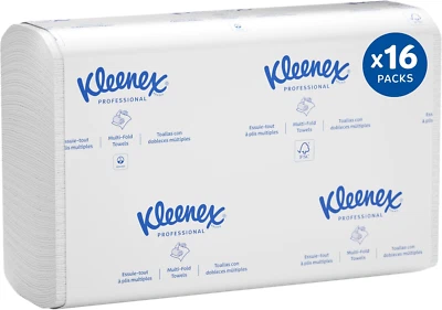 Toallas de papel plegables universales profesionales Kleenex, a granel (01890), absorción Foto 1 de 4