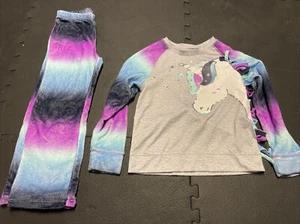 Justice Girls Size 8 Foil Unicorn Mane 2 Piece Pajama Set - Picture 1 of 5