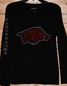 Arkansas rhinestone long sleeved Shirt XS S M L XL XXL 1X 2X 3X 4X 5X - Bild 1 von 8