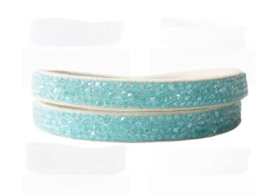 NUEVO EN CAJA Origami Owl AQUA AZUL CRISTAL SWAROVSKI DOBLE ENVOLTURA PULSERA 6.5”-8” Foto 1 de 3