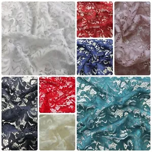Premium Quality Soft Rachel Corded Lace Fabric 60" Wide Wedding Dresses Summer - Picture 1 of 22