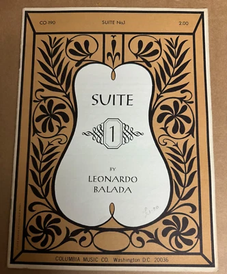Leonardo Balada Suite for Guitar Sheet Music - Image 1 of 2
