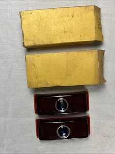 PAIR of BLUE DOT TAIL LAMP LENSES for FORD V-8 1941 - NOS - Picture 1 of 8