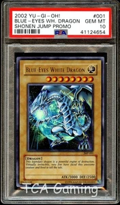 PSA 10 GEM MINT Blue-Eyes White Dragon JMP-001 SECRET RARE HOLO Yugioh Card 654 - Picture 1 of 3