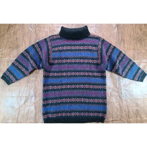 Suéter B Altman & Co Hombres Med Shetland Lana Tejido Estampado Cuello Alto Tono Joya De Colección - Imagen 1 de 12