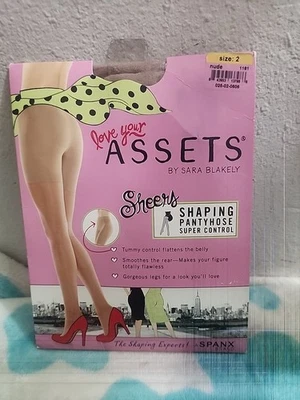 Love Your Assets Size 2 Nude Sheers Shaping Panty Hose Super Control - Image 1 of 2