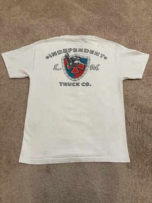 Camiseta blanca de monopatín Independent Trucks vintage de los años 2000 para hombre talla grande Foto 1 de 4