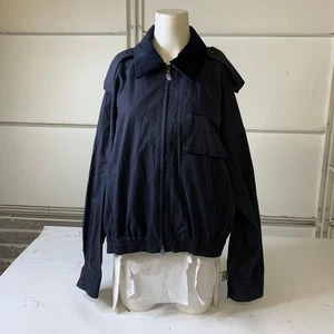 TIBI Bio Twill Bomber Jacket Women's Size M Navy - Picture 1 of 6