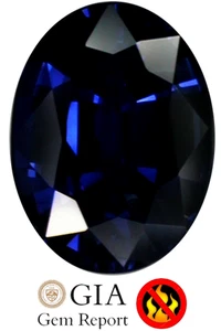 UNHEATED Natural Blue Sapphire GIA Certified Deep Blue 1.11ct 7x5mm Oval - Picture 1 of 12