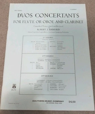 Duos Concertants By Andraud For Flute Or Oboe And Clarinet 2nd Series Music Book - Image 1 of 2