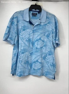 CHAPS Mens Blue Cotton Printed Tropical Medium Wash Pullover Polo Shirt Size XL - Picture 1 of 6