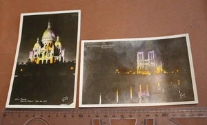 zwei tolle alte Karten Paris bei Nacht  - 30-50er Jahre ? - Picture 1 of 4