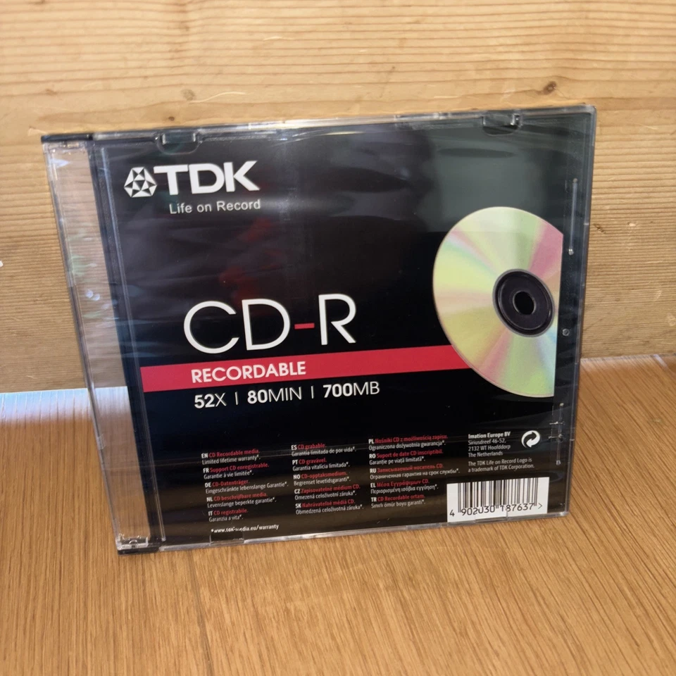 1x TDK CD-R80 CD Recordable Blank Disc 52x Ultra Hi Speed 80Min/700MB New Sealed - Image 1 of 1