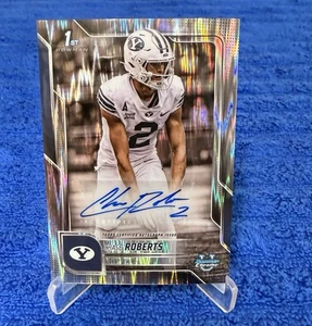 Chase Roberts 2025 Bowman Chrome U Rookie Autograph Stealth Refractor BYU Auto - Picture 1 of 2