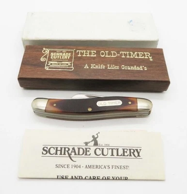 Y43) NEW OLD STOCK SCHRADE 98 OT STOCKMAN FOLDING KNIFE WITH BOX - Image 1 of 4