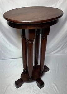 Antique Victorian Solid Wood Fern Side Table Pedestal Plant Stand 31"H Old - Picture 1 of 24