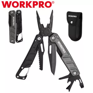 WORKPRO Multitool-11 in 1 Multitool Pliers w/Pocket Clip Folding EDC Multi Knife - Picture 1 of 13