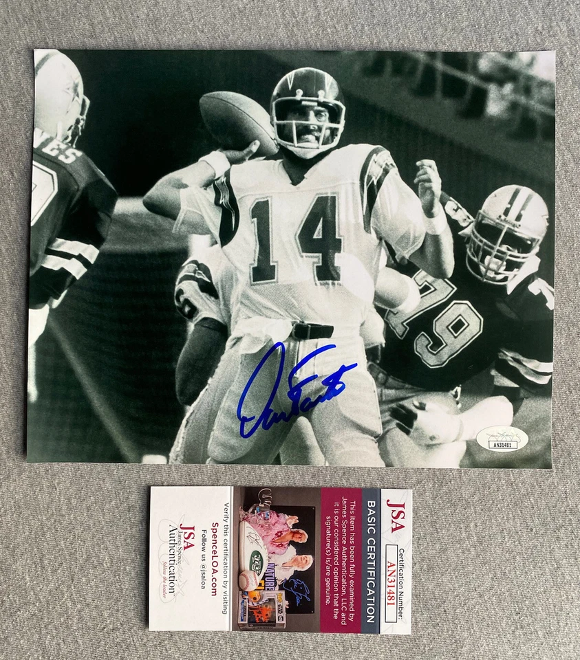 SAN DIEGO CHARGERS- DAN FOUTS AUTOGRAPH 8x10 ACTION PHOTO JSA AN31481 - Image 1 of 1