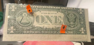1977 A Series $1 Dollar Bill Error Crisp Misaligned Misprint Miscut Offset - Picture 1 of 4