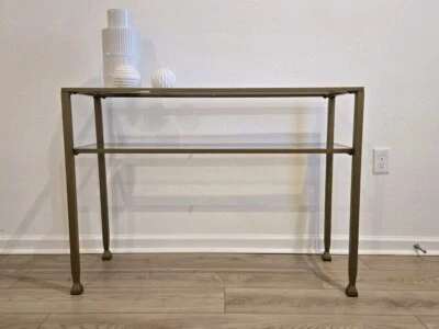 Gold Metal Glass Console - Aiden Lane - Image 1 of 4