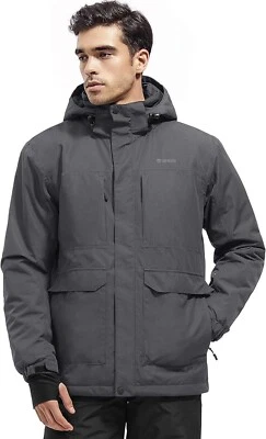 Men’s Waterproof Ski Jacket Fleece Lined Warm Winter Snow Coat - Image 1 of 4