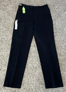 Haggar Repreve Stria Classic Fit Flat Front Navy E-CLO Dress Pants Men's 34x34 - Picture 1 of 5