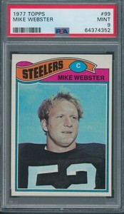 1977 Topps #99 Mike Webster PSA MINT 9 *4352