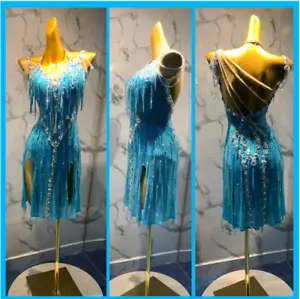 Latin Dance Competition Dress Size Small 0-4 US - Picture 1 of 2