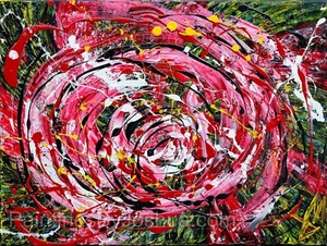 PBJ "Abstract Rose" 30x40" Original Painting on Stretched Canvas 1/1 Flowers - Picture 1 of 2
